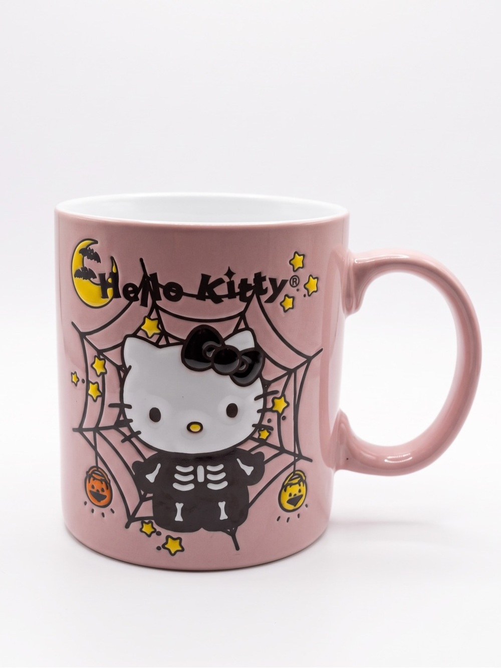 Hello Kitty Halloween Skeleton Web Ceramic Mug – 20 oz